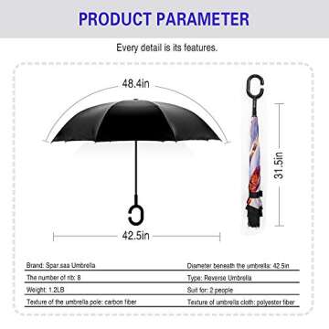 SIEPASA 49/56 Inch Inverted Reverse Umbrella - Stylish & Durable