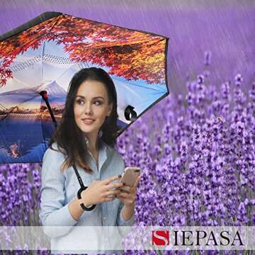 SIEPASA 49/56 Inch Inverted Reverse Umbrella - Stylish & Durable