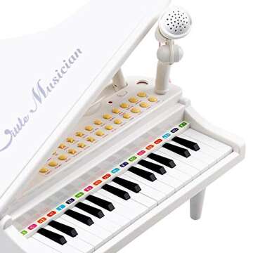 Amy&Benton Piano Keyboard Toy for Kids Piano Keyboard Toy for Toddlers 31 Keys Toy Piano for Baby Toddler Piano White Birthday Gift Toy for 3 4 Year Old