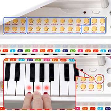 Amy&Benton Piano Keyboard Toy for Kids Piano Keyboard Toy for Toddlers 31 Keys Toy Piano for Baby Toddler Piano White Birthday Gift Toy for 3 4 Year Old