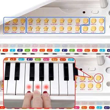 Amy&Benton Piano Keyboard Toy for Kids Piano Keyboard Toy for Toddlers 31 Keys Toy Piano for Baby Toddler Piano White Birthday Gift Toy for 3 4 Year Old