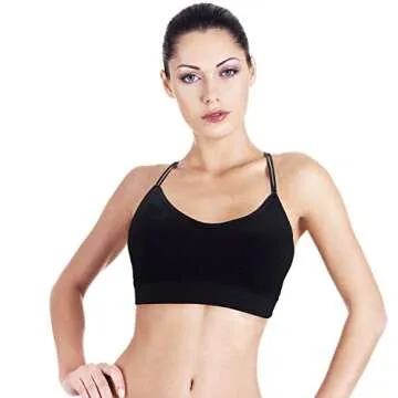 BQTQ 5 Pcs V Neck Tube Top Bra Padded Camisole Bra for Women Seamless Bralettes(M)