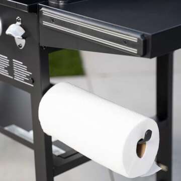 Blackstone 36” Griddle with Hood & Four Stainless Burners - Gas Griddle with Hood, Wheels, Two Side Shelf & Magnetic Hooks – Heavy Duty Outdoor Griddle Station for Backyard, Patio - 1899