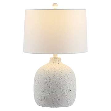 SAFAVIEH Veleri Modern Cream Table Lamp with LED Bulb
