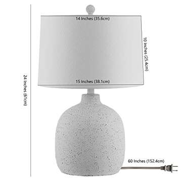 SAFAVIEH Veleri Modern Cream Table Lamp with LED Bulb