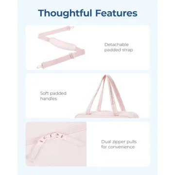 BAGSMART Travel Duffle Bag Gym Bag for Women, 31L Puffer Tote Bag Quilted Laptop Carry on, Weekender Overnight Bag Organizer Duffel Bag for Travel, Beige