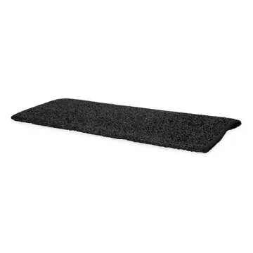 Camco 42942 Black Premium Wrap Around RV Step Rug (Turf Material (22" x 23"))
