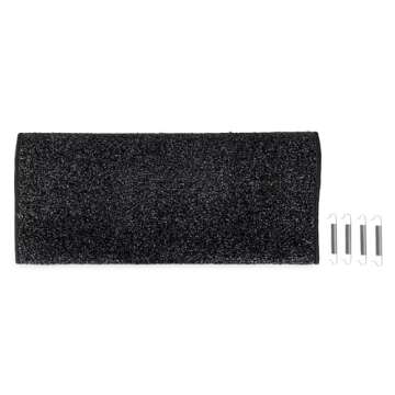 Camco 42942 Black Premium Wrap Around RV Step Rug (Turf Material (22" x 23"))