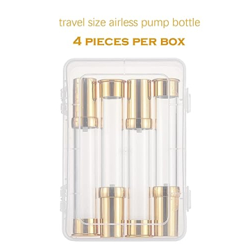Golden Airless Pump Bottle Set for Travel Essentials