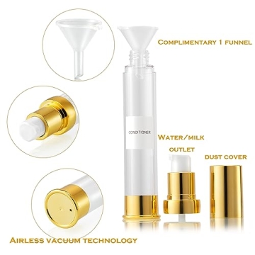 Golden Airless Pump Bottle Set for Travel Essentials