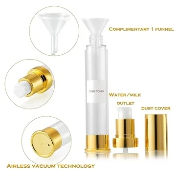 Golden Airless Pump Bottle Set for Travel Essentials