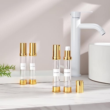 Golden Airless Pump Bottle Set for Travel Essentials
