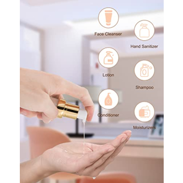 Golden Airless Pump Bottle Set for Travel Essentials