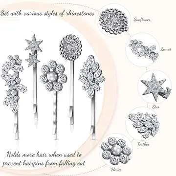 Waydress Vintage Rhinestone Hair Pins for Stylish Women