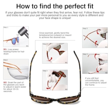 DUCO Retro UV400 Polarized Sunglasses for All Seasons