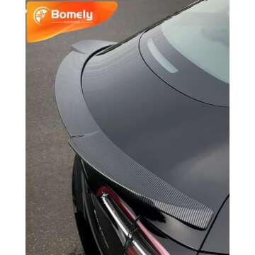 Bomely Spoiler Wing Compatible with 2017-2023 Tesla Model 3 Spoiler Wing Sports Car Rear Spoiler Car Styling Kits for Tesla Model 3 Accessories (Glossy Carbon Fiber Pattern)