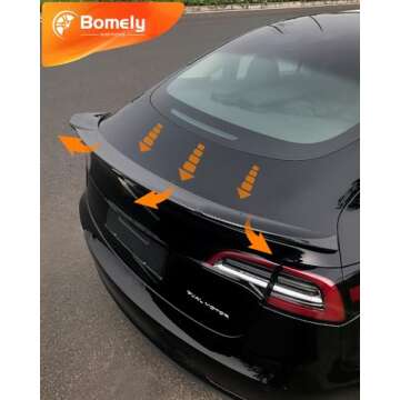 Bomely Spoiler Wing Compatible with 2017-2023 Tesla Model 3 Spoiler Wing Sports Car Rear Spoiler Car Styling Kits for Tesla Model 3 Accessories (Glossy Carbon Fiber Pattern)