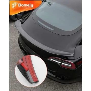 Bomely Spoiler Wing Compatible with 2017-2023 Tesla Model 3 Spoiler Wing Sports Car Rear Spoiler Car Styling Kits for Tesla Model 3 Accessories (Glossy Carbon Fiber Pattern)