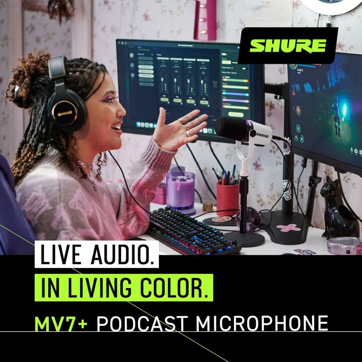 Shure MV7+ Dynamic Microphone for Podcasting
