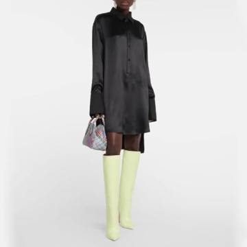 VogueVent Women's Knee High Stiletto Boots in Lime Green