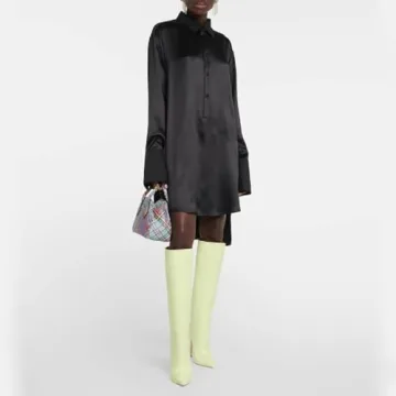 VogueVent Women's Knee High Stiletto Boots in Lime Green