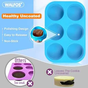 Walfos Non-Stick Oreo Molds for Easy Baking & Crafts