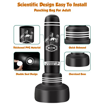 JUOIFIP 69" Heavy Duty Freestanding Punching Bag Set