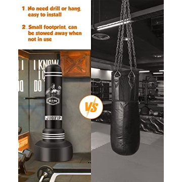 JUOIFIP 69" Heavy Duty Freestanding Punching Bag Set