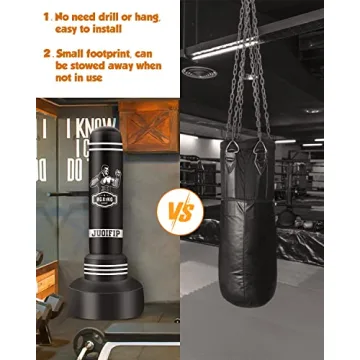 JUOIFIP 69" Heavy Duty Freestanding Punching Bag Set