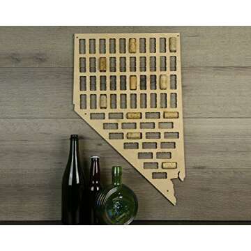 Wooden Shoe Designs Wine Cork Map | Wall Mounted Wine Cork Holder Decor Display Art | A Great Gift f...