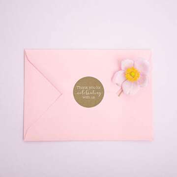 1.5" Thank You for Celebrating with Us Stickers / 500 Wedding Favor Stickers/Baby Shower Favor Stickers/Made in The USA