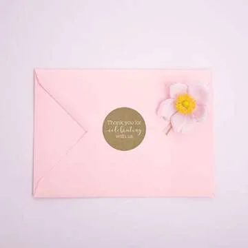 1.5" Thank You for Celebrating with Us Stickers / 500 Wedding Favor Stickers/Baby Shower Favor Stickers/Made in The USA