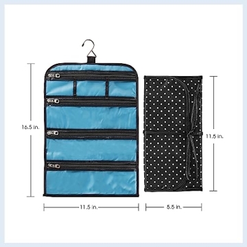 Conair Travel Jewelry Organizer, Travel Jewelry Bag with 6-Zippered Pockets in Black/White by Travel Smart