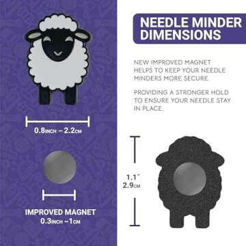 The Quilted Bear Needle Minders - Magnetic Enamel Needle Keeper for Sewing Pins, Sewing Needles, Emb...