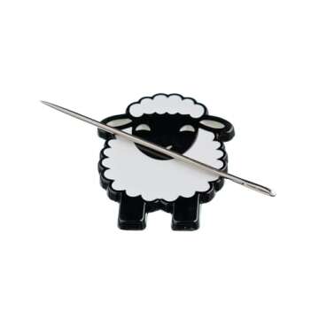 The Quilted Bear Needle Minders - Magnetic Enamel Needle Keeper for Sewing Pins, Sewing Needles, Embroidery Needles, Cross Stitch Needles - Sheep