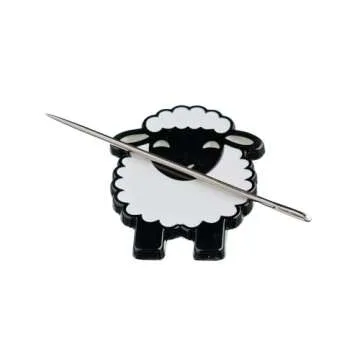The Quilted Bear Needle Minders - Magnetic Enamel Needle Keeper for Sewing Pins, Sewing Needles, Embroidery Needles, Cross Stitch Needles - Sheep