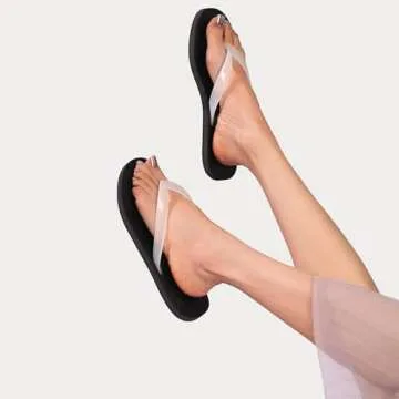 Molozoey Clear Jelly Beach Flip Flop Sandals for Women