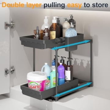 Double Drawer Under Sink Organizer for Home Storage