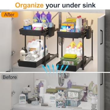 Double Drawer Under Sink Organizer for Home Storage