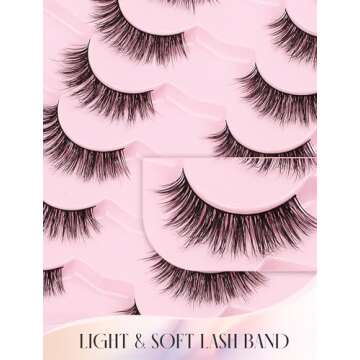 Natural Lashes Mink Natural Eyelashes False Eyelashes Natural Look False Lashes Wispy Eye Lashes Cat Eyelashes Fake Lashes KD01