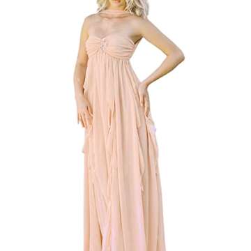 Stylish SOLILOQUY Strapless Maxi Dress for Weddings
