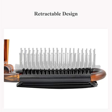 Compact Ancable Folding Hair Brush for Travel with Mirror