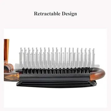 Compact Ancable Folding Hair Brush for Travel with Mirror