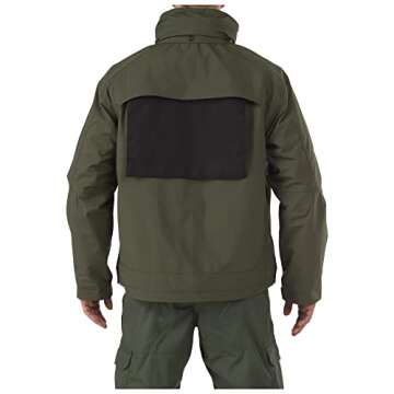 5.11 Tactical Men's Valiant Duty Jacket, TacTec System Compatible, YKK Aquaguard, Sheriff Green, 2X-Large, Style 48153