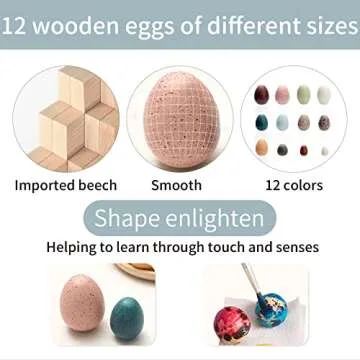 Wooden Artificial Bird Eggs - Ideal Educational Montessori Toy