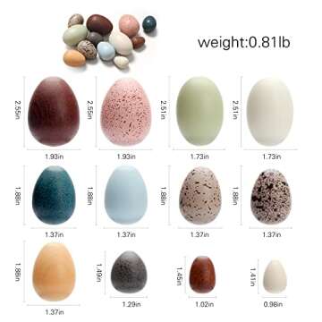 Wooden Artificial Bird Eggs - Ideal Educational Montessori Toy