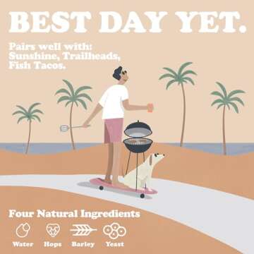 Best Day Brewing Kölsch Non-Alcoholic Craft Beer - 12 Pack - Premium Ingredients for Full Flavor - Low Carb & Low Calorie (12 fl oz cans)