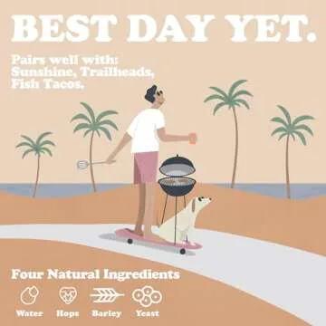 Best Day Brewing Kölsch Non-Alcoholic Craft Beer - 12 Pack - Premium Ingredients for Full Flavor - Low Carb & Low Calorie (12 fl oz cans)