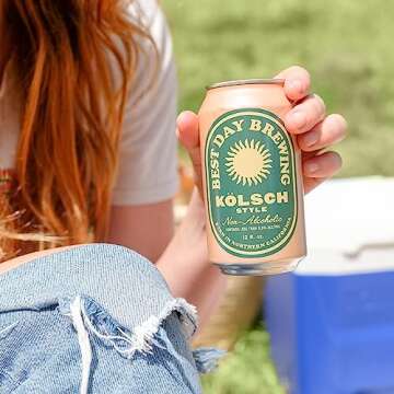 Best Day Brewing Kölsch Non-Alcoholic Craft Beer - 12 Pack - Premium Ingredients for Full Flavor - Low Carb & Low Calorie (12 fl oz cans)