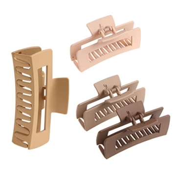 SHALAC Large Pastel Claw Clips for Thick Hair - 10 Pack